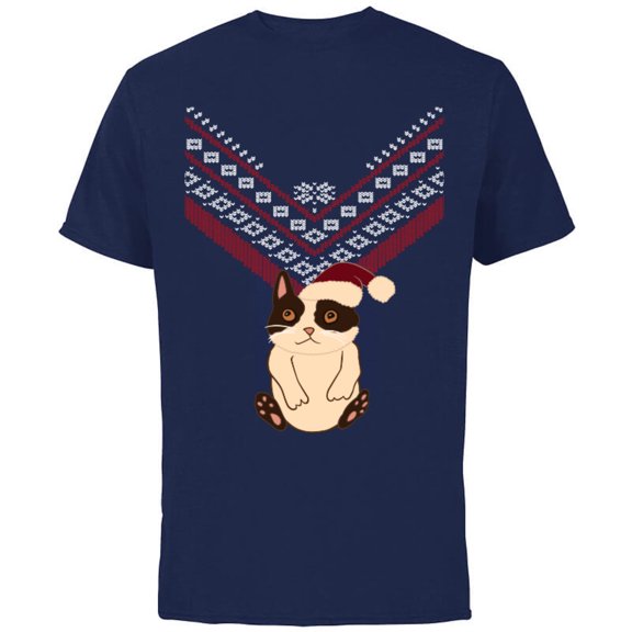 Marvel Hawkeye Cat Holiday Sweater - Short Sleeve Cotton T-Shirt for Adults - Customized-Navy