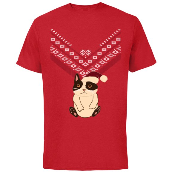 Marvel Hawkeye Cat Holiday Sweater - Short Sleeve Cotton T-Shirt for Adults - Customized-Red