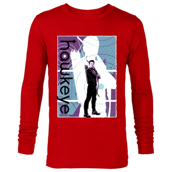 Marvel Hawkeye Clint Barton Halftone Character Poster - Long Sleeve T-Shirt for Men – Customized-New Red