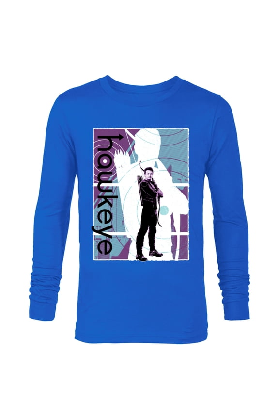 Hawkeye Clint Barton Halftone Character Poster - Long Sleeve T-Shirt for Men – Customized-Royal