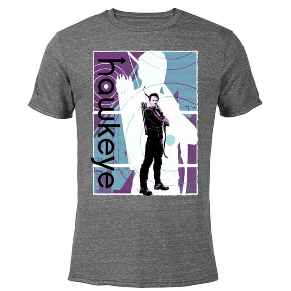 Marvel Hawkeye Clint Barton Halftone Character Poster - Short Sleeve Blended T-Shirt for Adults – Customized-Dark Heather
