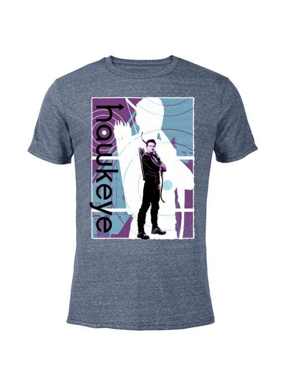 Hawkeye Clint Barton Halftone Character Poster - Short Sleeve Blended T-Shirt for Adults – Customized-Navy Heather