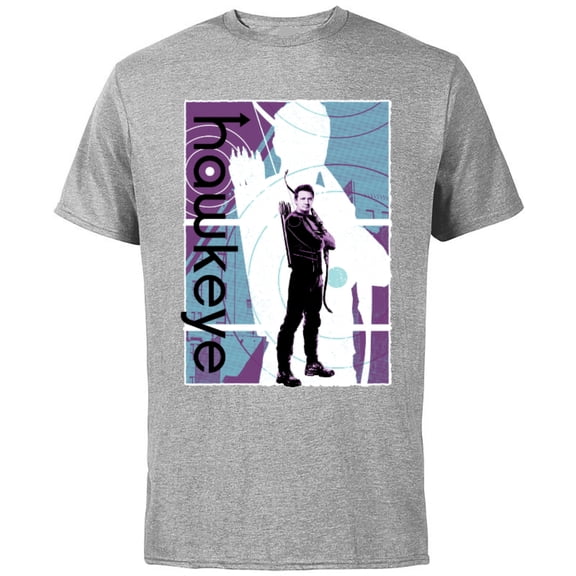 Marvel Hawkeye Clint Barton Halftone Character Poster - Short Sleeve Cotton T-Shirt for Adults - Customized-Athletic Heather