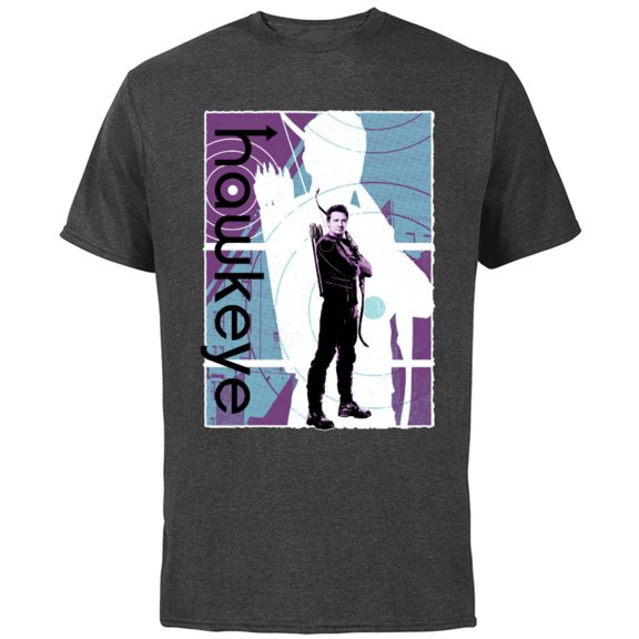 Marvel Hawkeye Clint Barton Halftone Character Poster - Short Sleeve Cotton T-Shirt for Adults - Customized-Charcoal