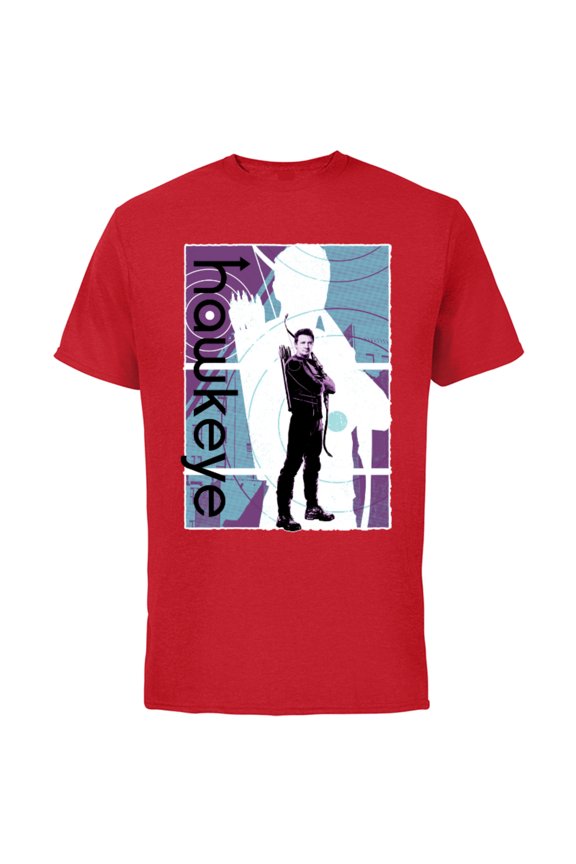 Hawkeye Clint Barton Halftone Character Poster - Short Sleeve Cotton T-Shirt for Adults - Customized-Red
