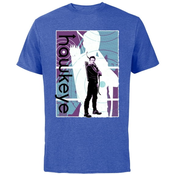 Marvel Hawkeye Clint Barton Halftone Character Poster - Short Sleeve Cotton T-Shirt for Adults - Customized-Royal Heather