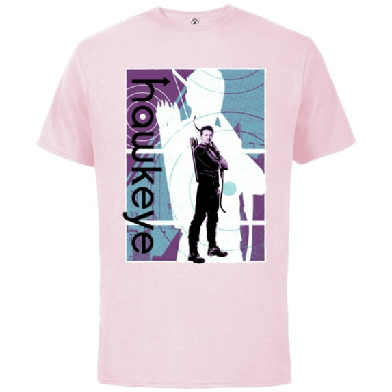 Marvel Hawkeye Clint Barton Halftone Character Poster - Short Sleeve Cotton T-Shirt for Adults - Customized-Soft Pink