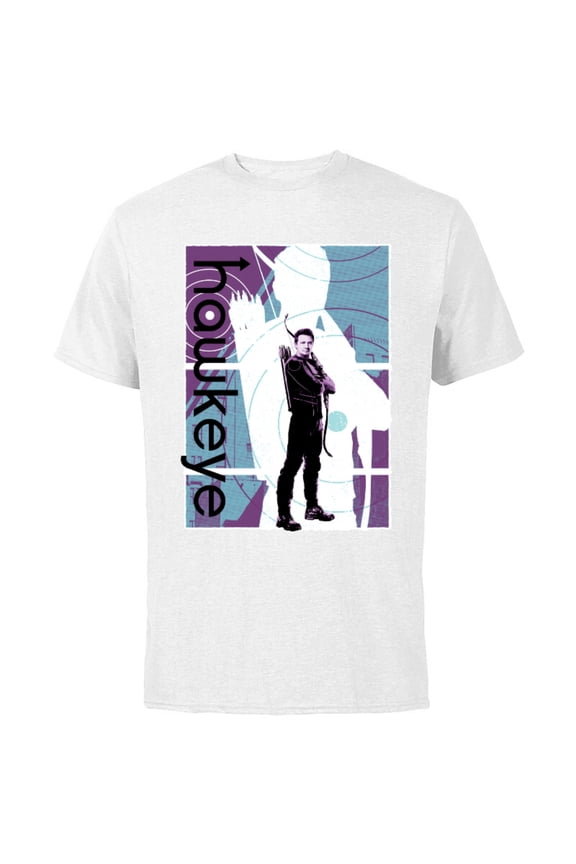 Hawkeye Clint Barton Halftone Character Poster - Short Sleeve Cotton T-Shirt for Adults - Customized-White