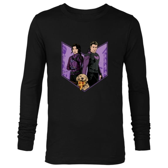 Marvel Hawkeye Clint Barton Kate Bishop & Lucky - Long Sleeve T-Shirt for Men - Customized-Black