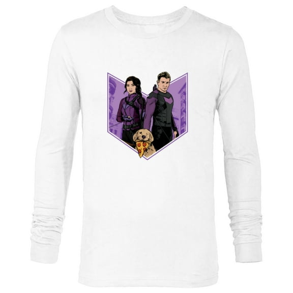 Marvel Hawkeye Clint Barton Kate Bishop & Lucky - Long Sleeve T-Shirt for Men - Customized-White