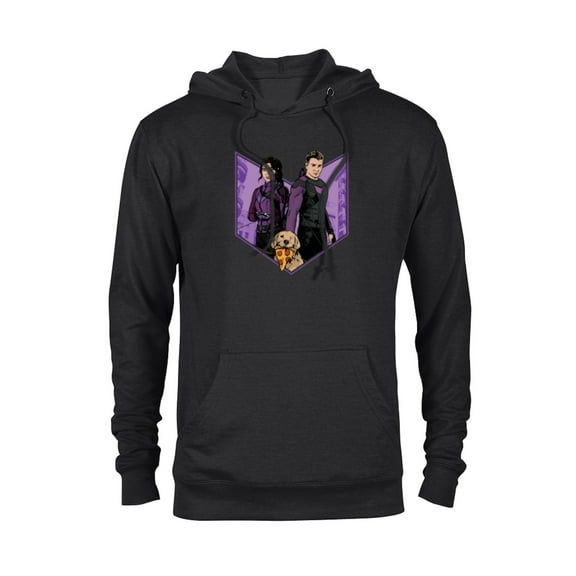 Marvel Hawkeye Clint Barton Kate Bishop & Lucky - Pullover Hoodie for Adults - Customized-Black