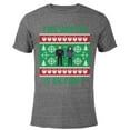 thumbnail image 1 of Marvel Hawkeye Clint Barton Kate Bishop Ugly Holiday Sweater - Short Sleeve Blended T-Shirt for Adults - Customized-Dark Heather, 1 of 5