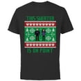 thumbnail image 1 of Marvel Hawkeye Clint Barton Kate Bishop Ugly Holiday Sweater - Short Sleeve Cotton T-Shirt for Adults - Customized-Black, 1 of 5