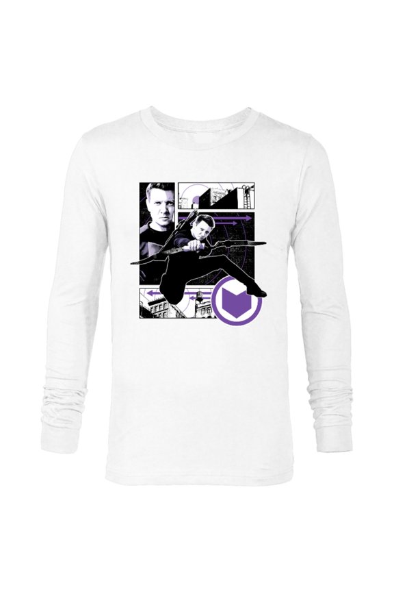 Hawkeye Clint Barton Target Practice - Long Sleeve T-Shirt for Men – Customized-White