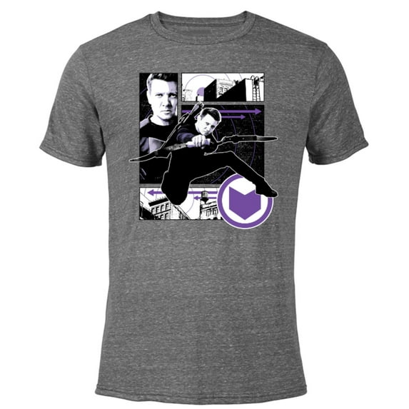 Marvel Hawkeye Clint Barton Target Practice - Short Sleeve Blended T-Shirt for Adults – Customized-Dark Heather