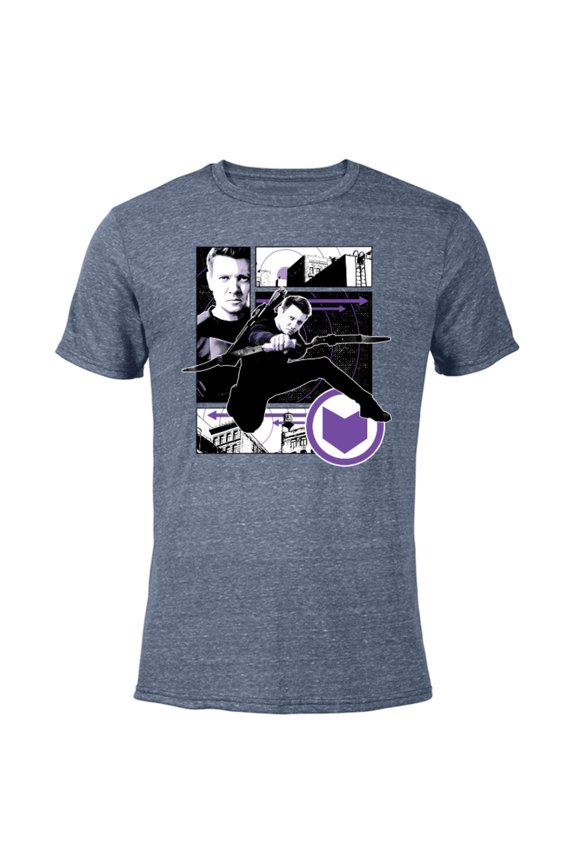 Hawkeye Clint Barton Target Practice - Short Sleeve Blended T-Shirt for Adults – Customized-Navy Heather