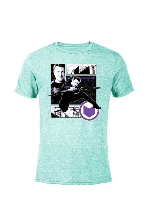 Hawkeye Clint Barton Target Practice - Short Sleeve Blended T-Shirt for Adults – Customized-Ocean Blue