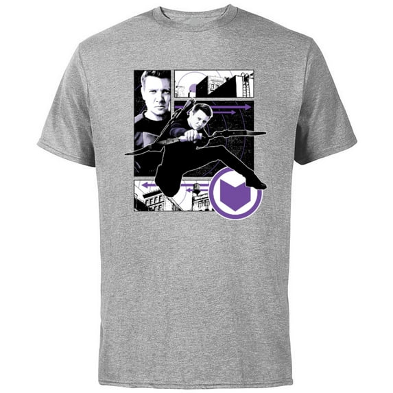 Marvel Hawkeye Clint Barton Target Practice - Short Sleeve Cotton T-Shirt for Adults - Customized-Athletic Heather