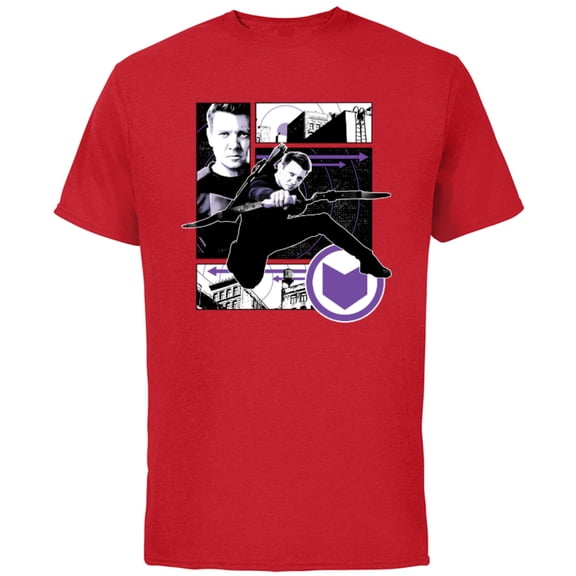 Marvel Hawkeye Clint Barton Target Practice - Short Sleeve Cotton T-Shirt for Adults - Customized-Red