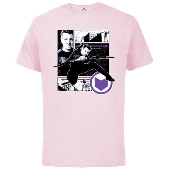 Marvel Hawkeye Clint Barton Target Practice - Short Sleeve Cotton T-Shirt for Adults - Customized-Soft Pink