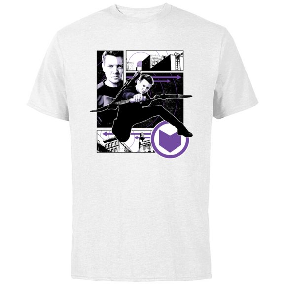 Marvel Hawkeye Clint Barton Target Practice - Short Sleeve Cotton T-Shirt for Adults - Customized-White