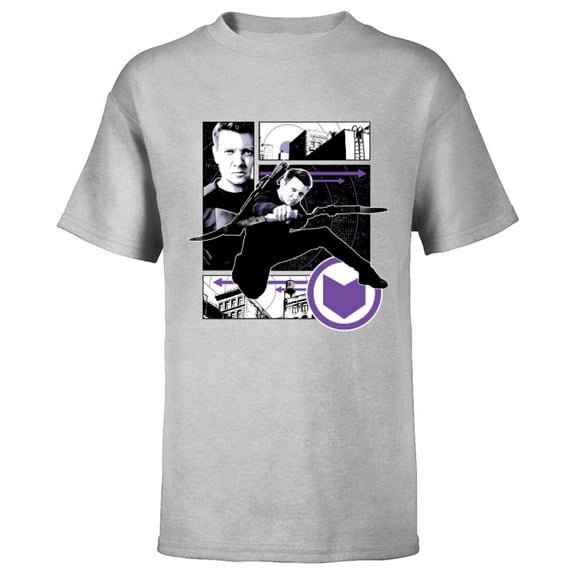 Marvel Hawkeye Clint Barton Target Practice - Short Sleeve T-Shirt for Kids – Customized-Athletic Heather