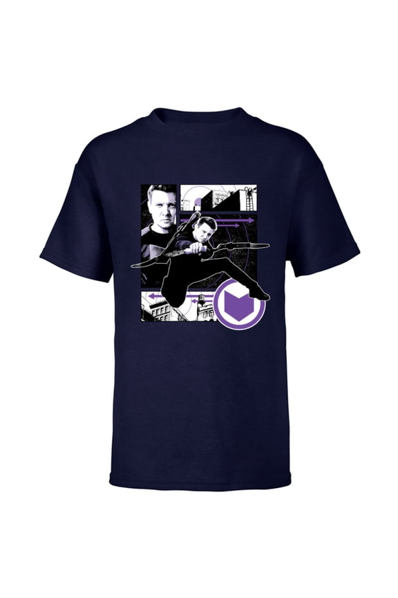 Hawkeye Clint Barton Target Practice - Short Sleeve T-Shirt for Kids – Customized-Navy