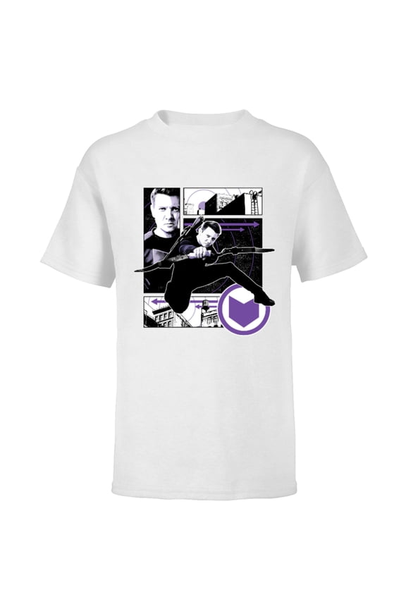 Hawkeye Clint Barton Target Practice - Short Sleeve T-Shirt for Kids – Customized-White