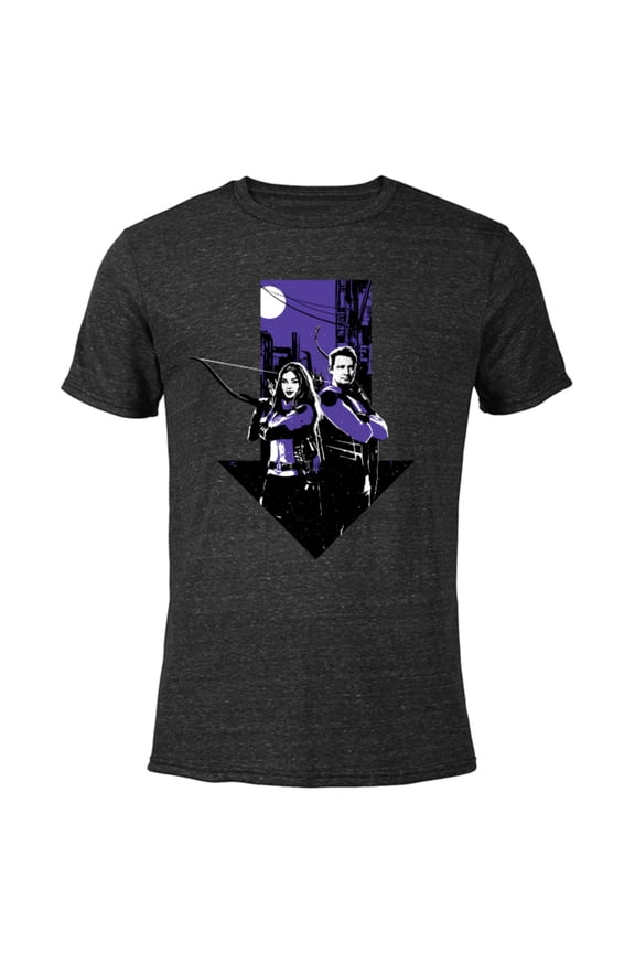 Hawkeye Kate Bishop Clint Barton Arrow - Short Sleeve Blended T-Shirt for Adults – Customized-Black
