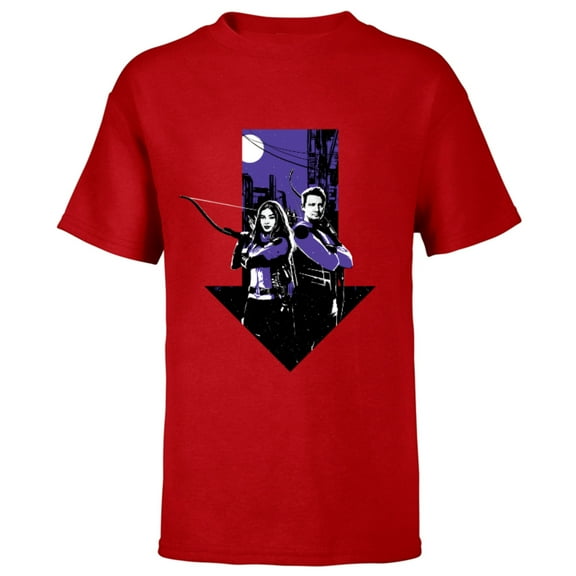 Marvel Hawkeye Kate Bishop Clint Barton Arrow - Short Sleeve T-Shirt for Kids – Customized-Red