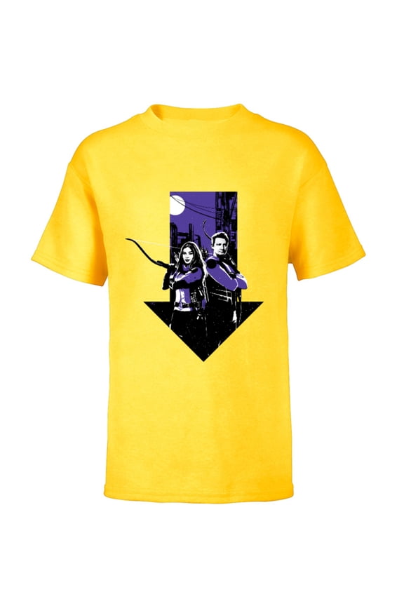 Hawkeye Kate Bishop Clint Barton Arrow - Short Sleeve T-Shirt for Kids – Customized-Yellow