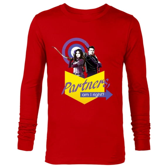 Marvel Hawkeye Kate Bishop Clint Barton Partners Am I Right - Long Sleeve T-Shirt for Men – Customized-New Red