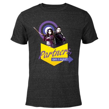 Marvel Hawkeye Kate Bishop Clint Barton Partners Am I Right - Short Sleeve Blended T-Shirt for Adults – Customized-Black