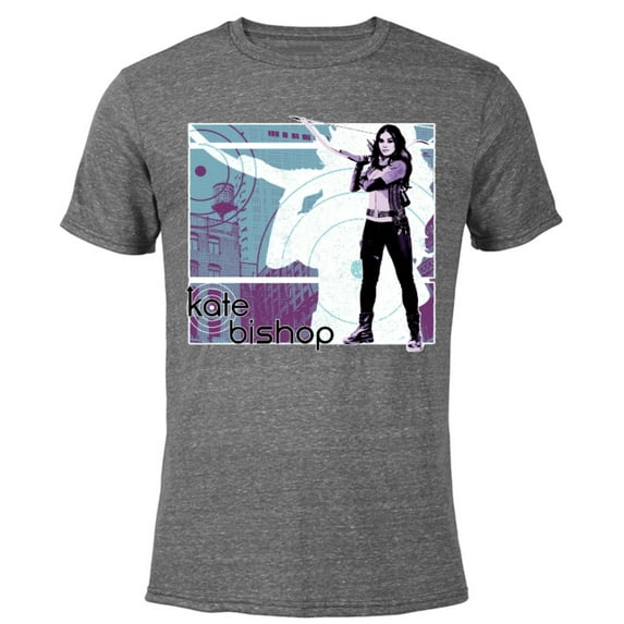 Marvel Hawkeye Kate Bishop Halftone Character Poster - Short Sleeve Blended T-Shirt for Adults – Customized-Dark Heather