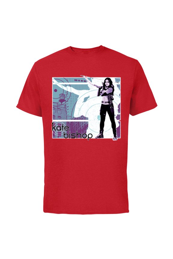 Hawkeye Kate Bishop Halftone Character Poster - Short Sleeve Cotton T-Shirt for Adults - Customized-Red