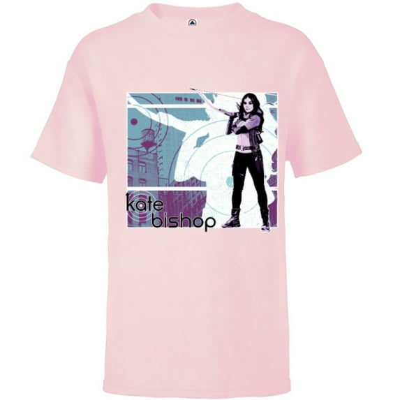 Marvel Hawkeye Kate Bishop Halftone Character Poster - Short Sleeve T-Shirt for Kids – Customized-Soft Pink
