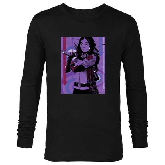 Marvel Hawkeye Kate Bishop Purple Poster - Long Sleeve T-Shirt for Men – Customized-Black