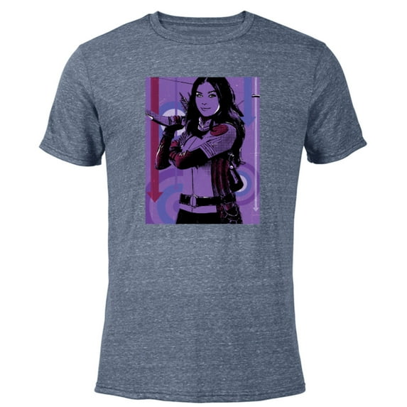 Marvel Hawkeye Kate Bishop Purple Poster - Short Sleeve Blended T-Shirt for Adults – Customized-Navy Heather