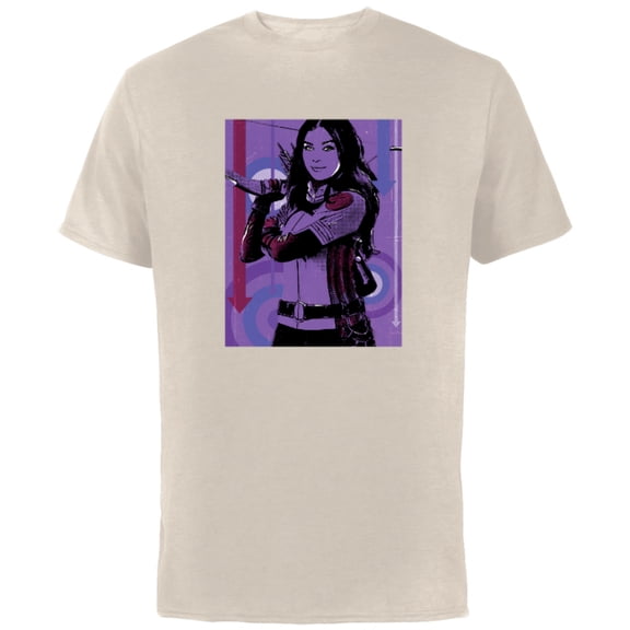 Marvel Hawkeye Kate Bishop Purple Poster - Short Sleeve Cotton T-Shirt for Adults - Customized-Natural