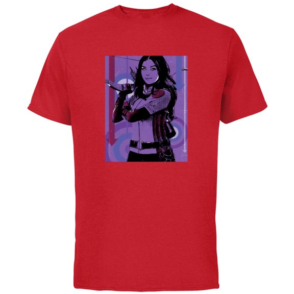 Marvel Hawkeye Kate Bishop Purple Poster - Short Sleeve Cotton T-Shirt for Adults - Customized-Red