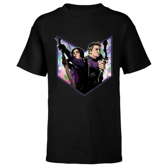 Marvel Hawkeye Kate Clint Lucky the Pizza Dog Holiday - Short Sleeve T-Shirt for Kids – Customized-Black