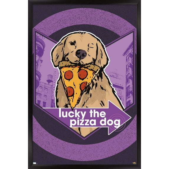 Marvel Hawkeye - Lucky (Pizza Dog) Graphic Wall Poster, 14.725" x 22.375" Framed