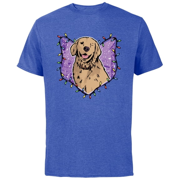 Marvel Hawkeye Lucky the Pizza Dog Holiday Lights - Short Sleeve Cotton T-Shirt for Adults - Customized-Royal Heather