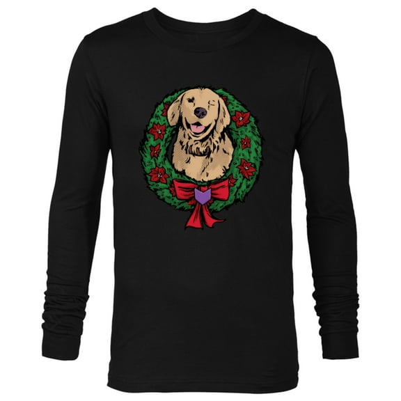 Marvel Hawkeye Lucky the Pizza Dog Holiday Wreath - Long Sleeve T-Shirt for Men – Customized-Black