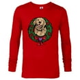 thumbnail image 1 of Marvel Hawkeye Lucky the Pizza Dog Holiday Wreath - Long Sleeve T-Shirt for Men – Customized-New Red, 1 of 5