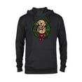 thumbnail image 1 of Marvel Hawkeye Lucky the Pizza Dog Holiday Wreath - Pullover Hoodie for Adults – Customized-Black, 1 of 5
