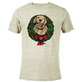 thumbnail image 1 of Marvel Hawkeye Lucky the Pizza Dog Holiday Wreath - Short Sleeve Blended T-Shirt for Adults – Customized-Yellow, 1 of 5