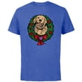 thumbnail image 1 of Marvel Hawkeye Lucky the Pizza Dog Holiday Wreath - Short Sleeve Cotton T-Shirt for Adults - Customized-Royal Heather, 1 of 5