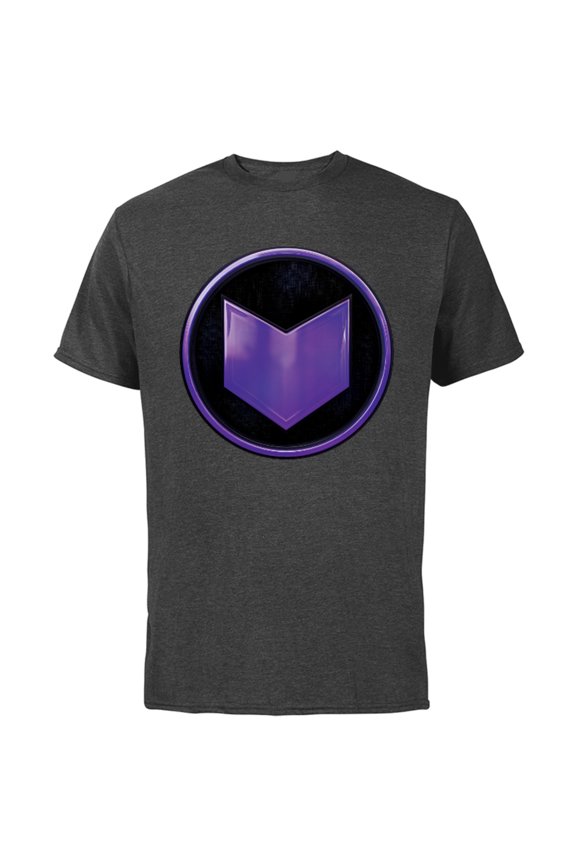 Hawkeye Purple Arrow Logo - Short Sleeve Cotton T-Shirt for Adults - Customized-Charcoal