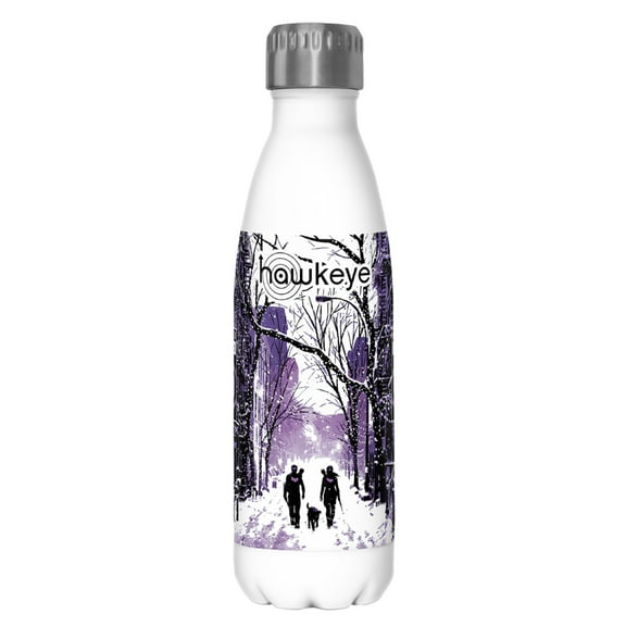 Marvel Hawkeye Purple Winter Poster Stainless Steel Water Bottle White / Poster 17 oz.
